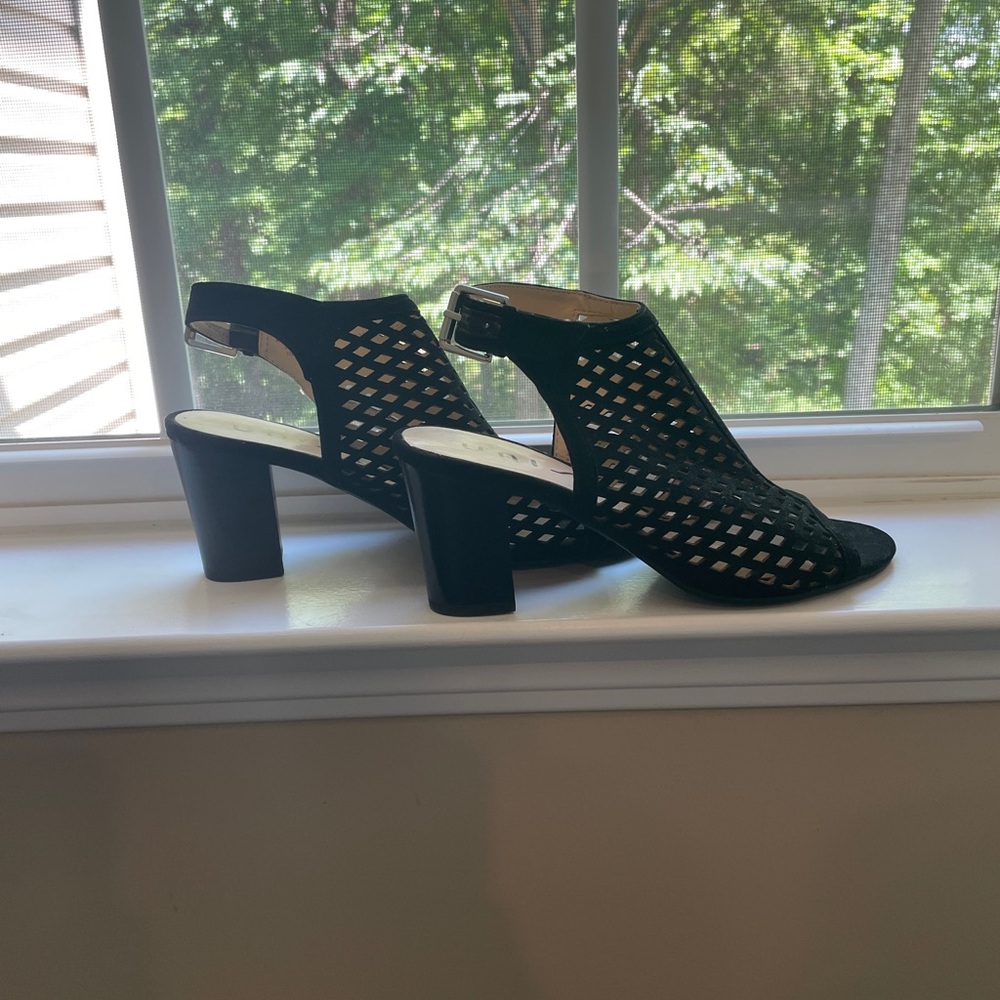 Unisa Black Block Platform Black Heeled Sandals